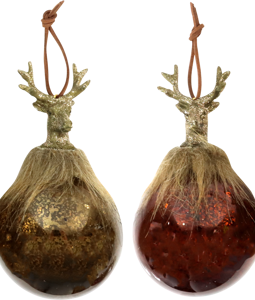 4329 GLASSBALLS DEERS S/6